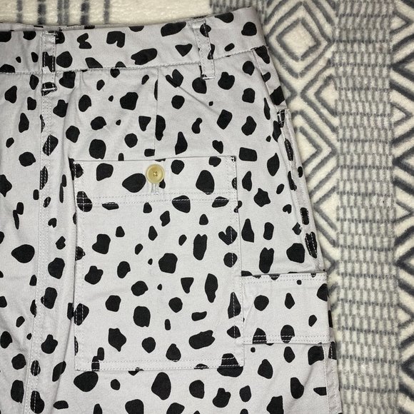 NWT ATM Animal Print Spotted Mini Carpenter Skirt Cotton Grey Black Spots 0 - Picture 7 of 13